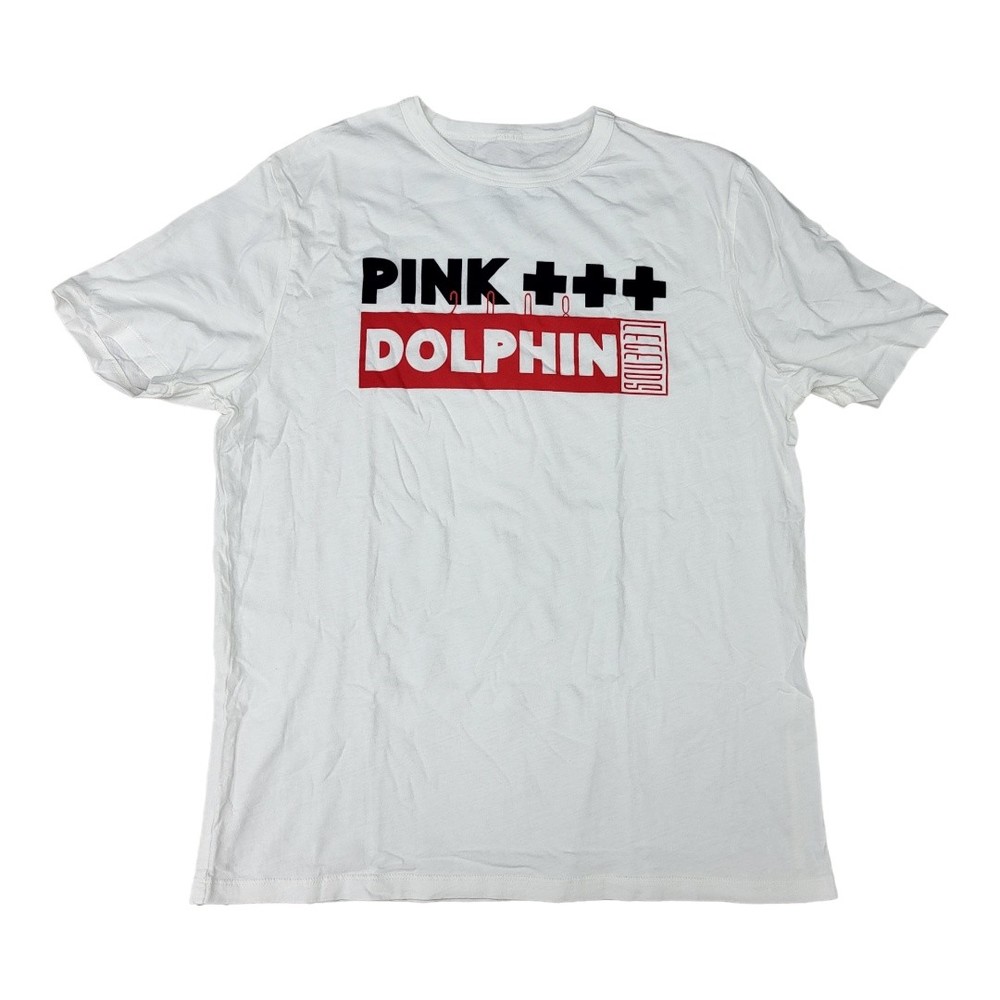 Pink dolphin t-shirt white color / short sleeve / graphic white color tee